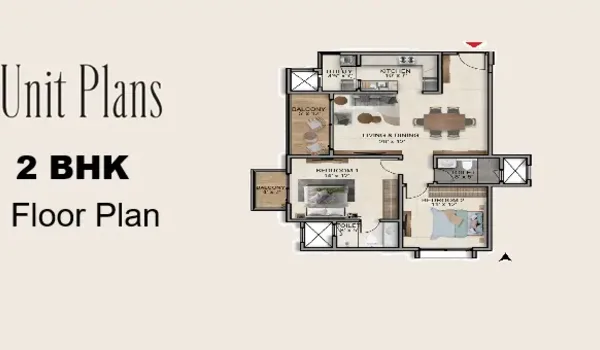 Featured Image of The Prestige Place Hyderabad 2 BHK Floor Plan