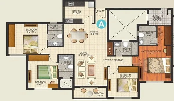 Featured Image of The Prestige Place Hyderabad 4 BHK Floor Plan