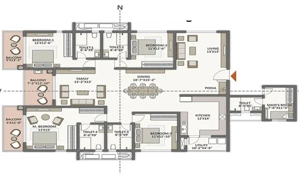 Featured Image of The Prestige Place Hyderabad 4 Bhk Apartment Floor Plan